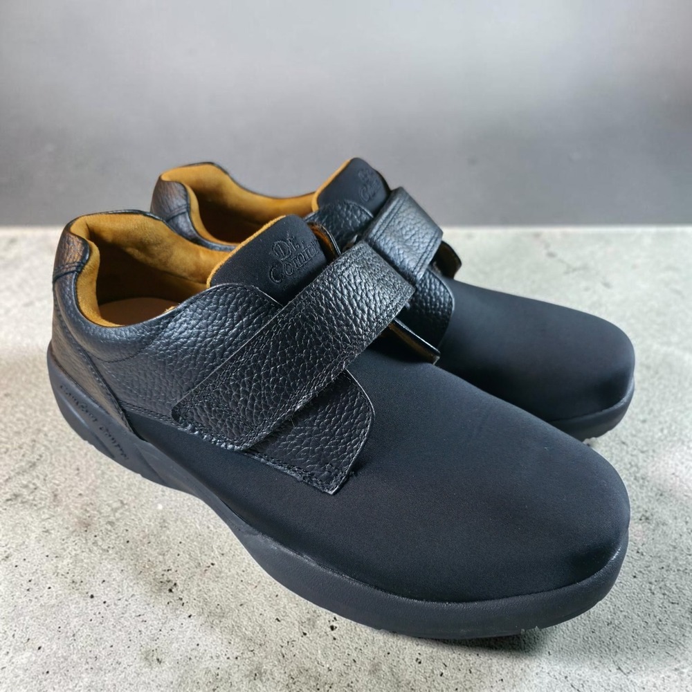 Dr. Comfort Brian X-Depth 6910 Black Leather Stretch Orthotic Shoes Mens 15 XW